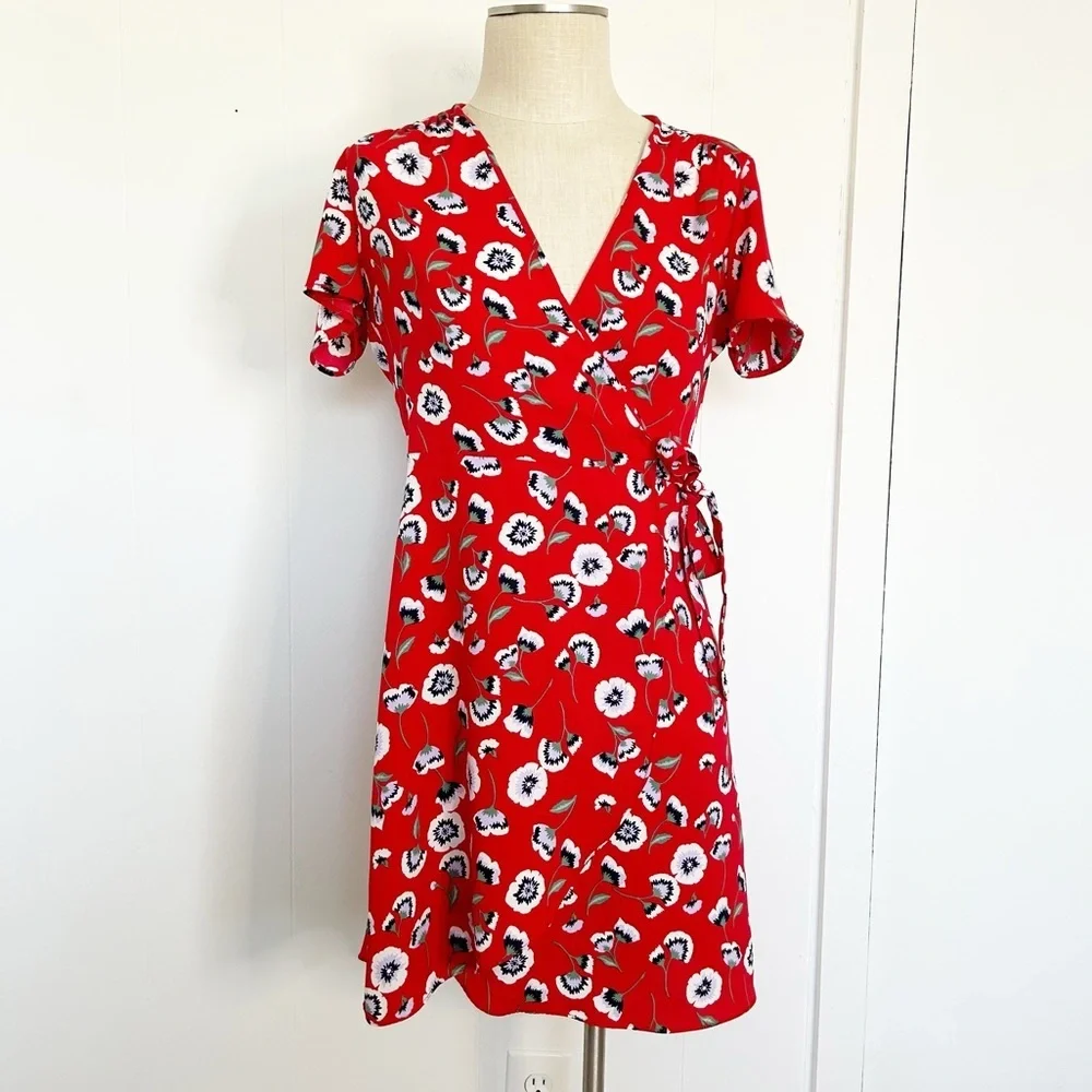 J. Crew Printed‎ wrap dress Poppy Lilac Multi Size 0